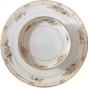 Antique Nippon Hand-painted Chip & Dip Set by Noritake